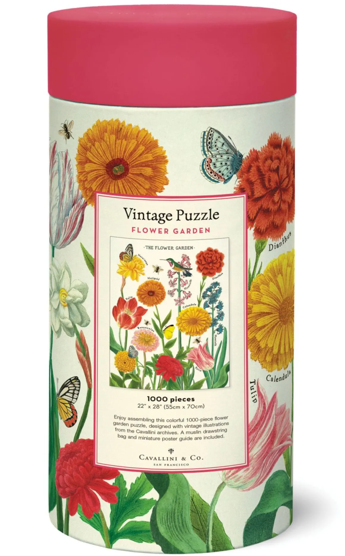 Cavallini & Co – Vintage Puzzle – Flower Garden 1000 Piece Puzzle