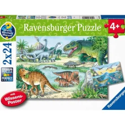 DINOSAURS OF LAND AND SEA 2 X 24 PIECE PUZZLE – RAVENSBURGER