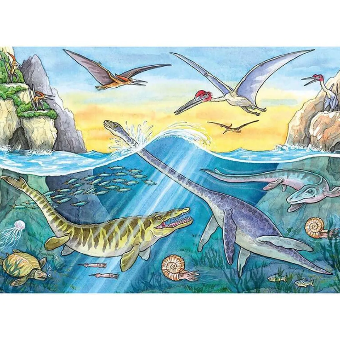 DINOSAURS OF LAND AND SEA 2 X 24 PIECE PUZZLE – RAVENSBURGER