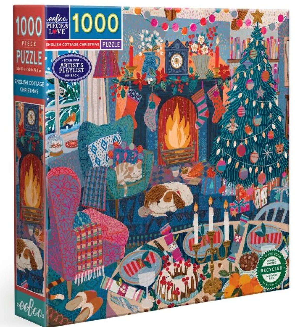 eeBoo – English Cottage Christmas 1000 Piece Puzzle