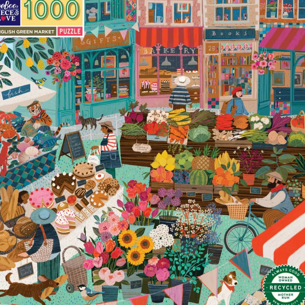 eeBoo – English Green Market 1000 Piece Puzzle