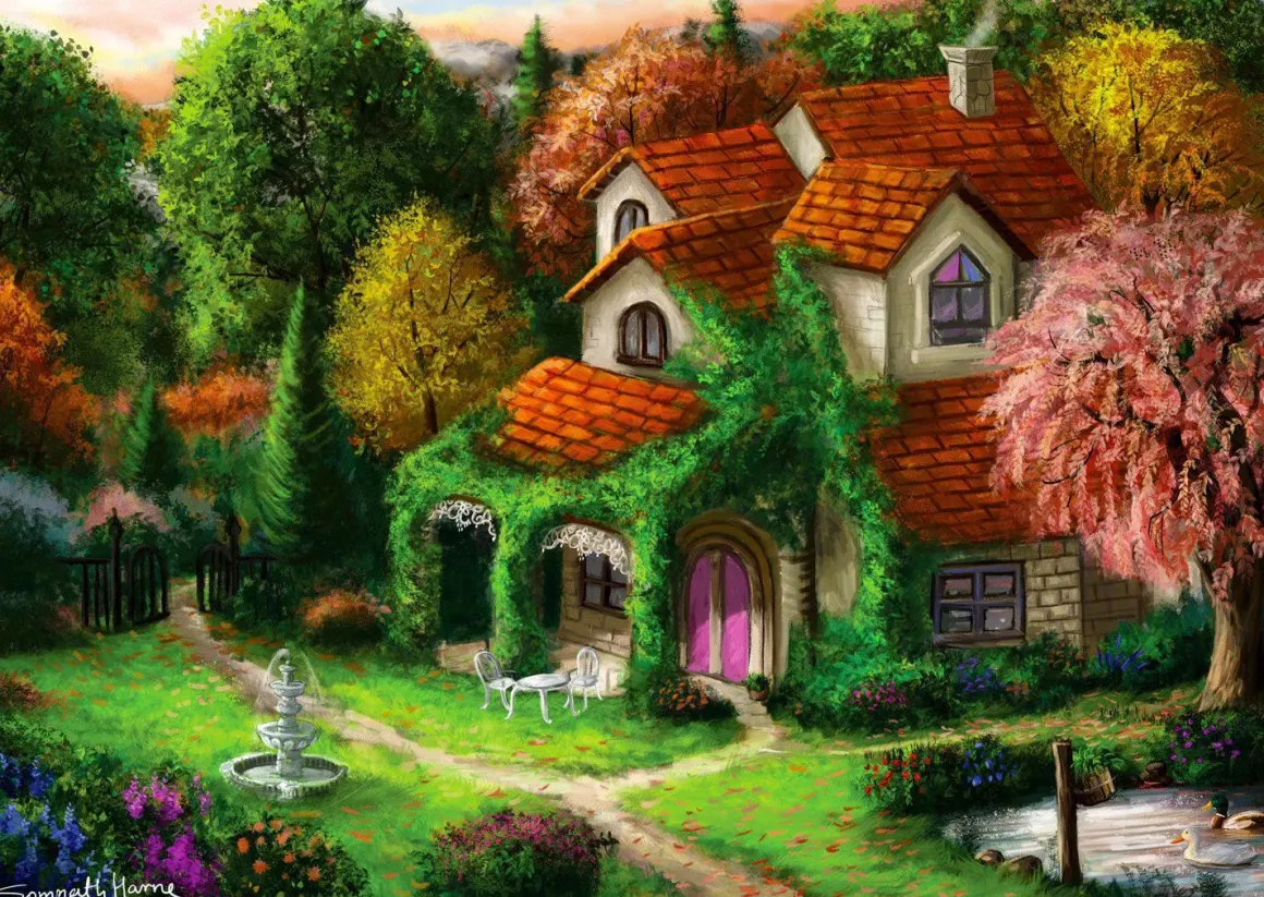 Enjoy – Cottage in the Forrest 1000 Piece Jigsaw Puzzle