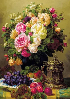 Enjoy – Jean-Baptiste Robie, Still Life with Roses 1000 Piece Puzzle