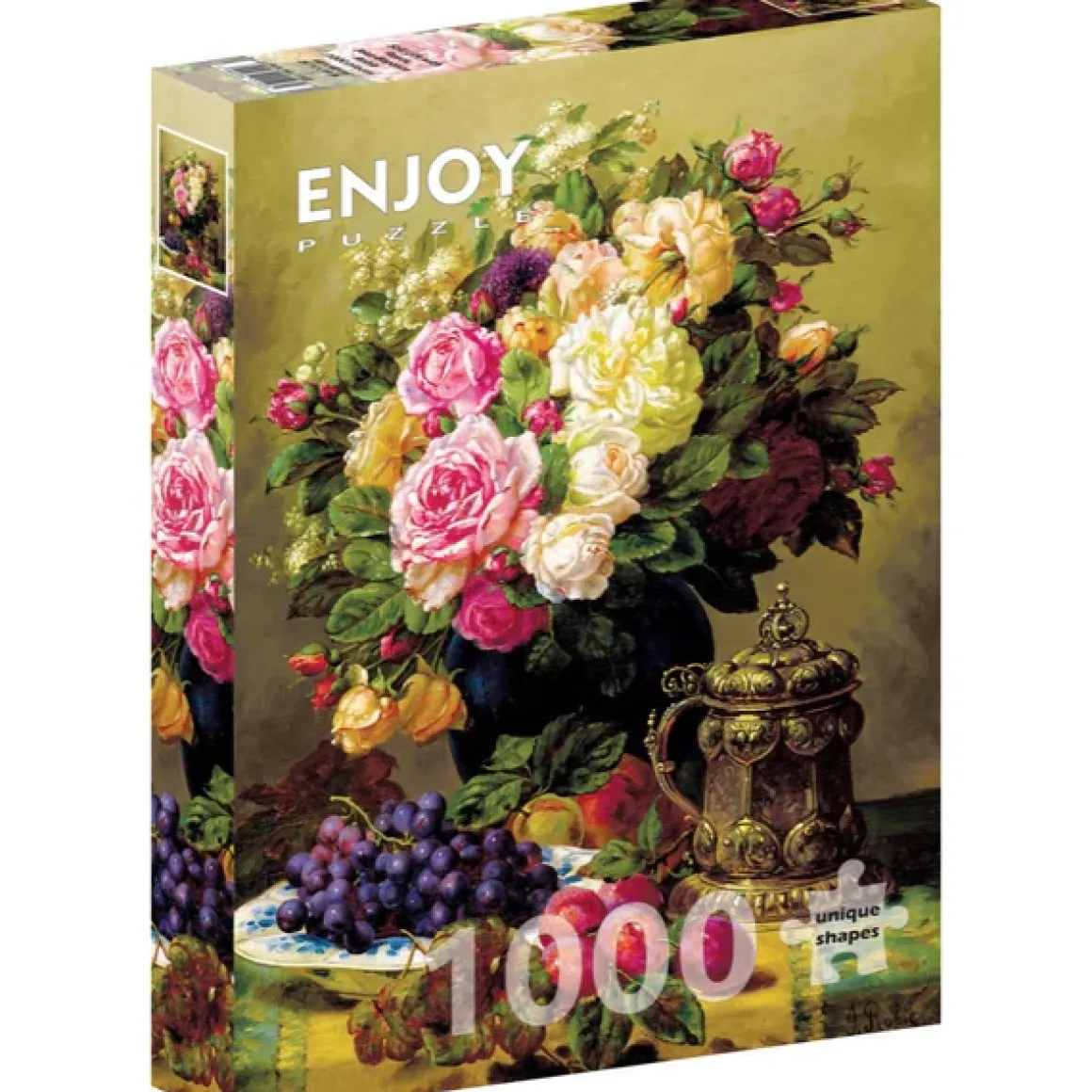 Enjoy – Jean-Baptiste Robie, Still Life with Roses 1000 Piece Puzzle
