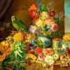 Enjoy – Still Life with Fruit Flowers and a Parrot 1000 Piece Puzzle
