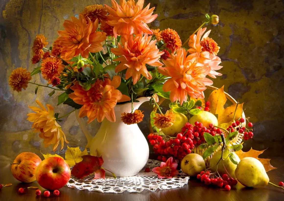 Enjoy – Still Life with Orange Dahlias1000 Piece Puzzle