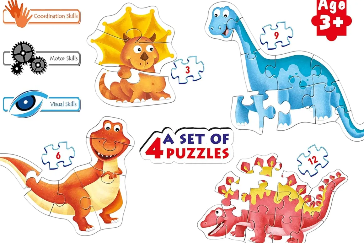 Frank – Dinosaurs Shaped Set of 4 Puzzles