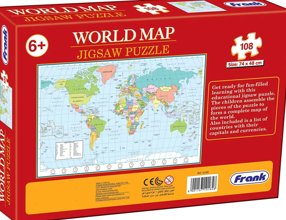Frank – World Map 108 Piece Puzzle
