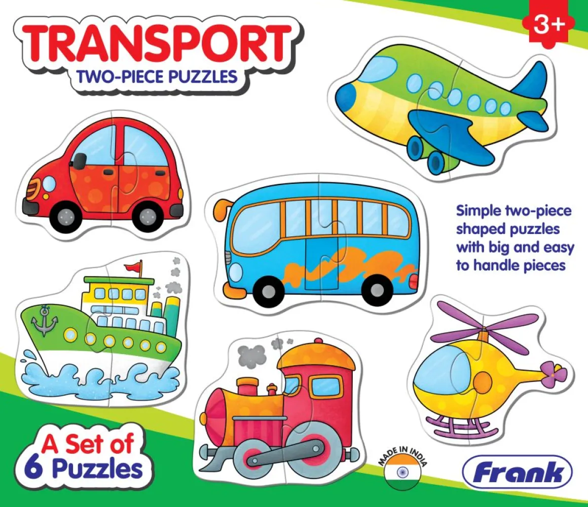 Frank Educational – Transport Two-Piece Puzzles Set of 6