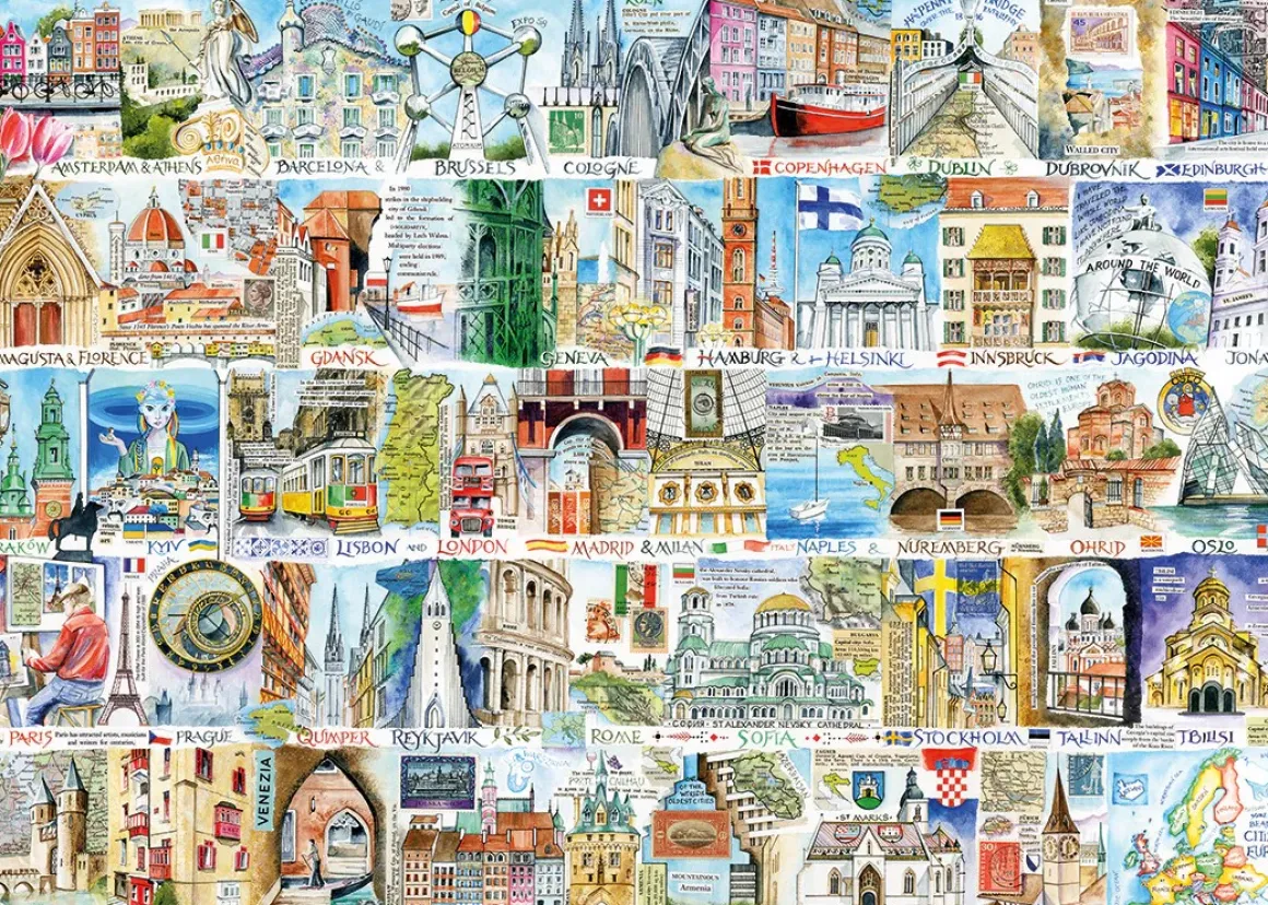 Gibsons – Sights and Sounds of Europe 1000 Piece Puzzle