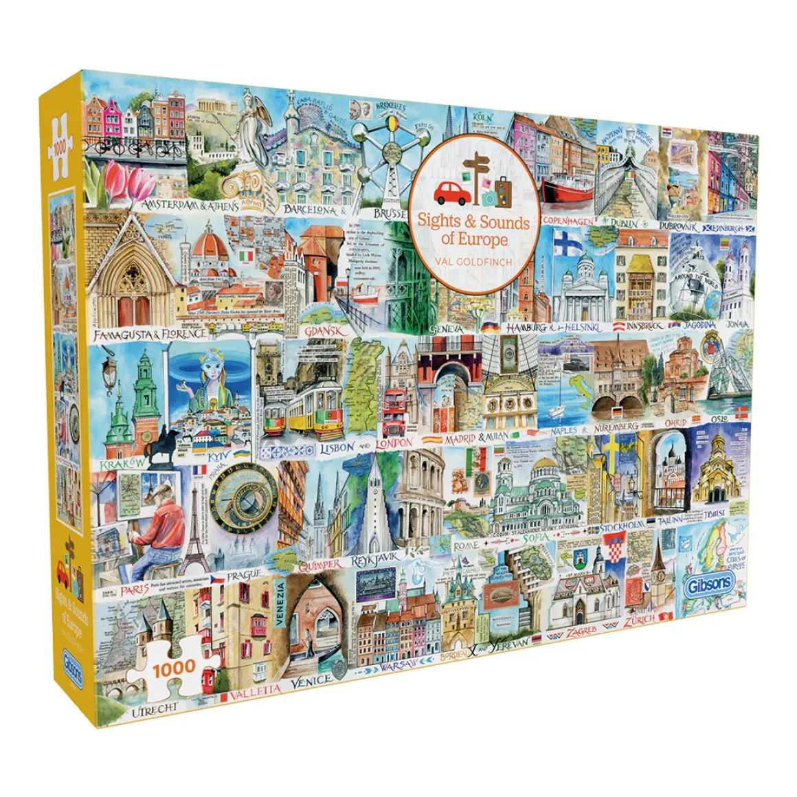 Gibsons – Sights and Sounds of Europe 1000 Piece Puzzle