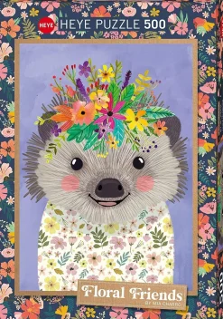 Heye -Floral Friends Hedgehog 500 Piece Puzzle