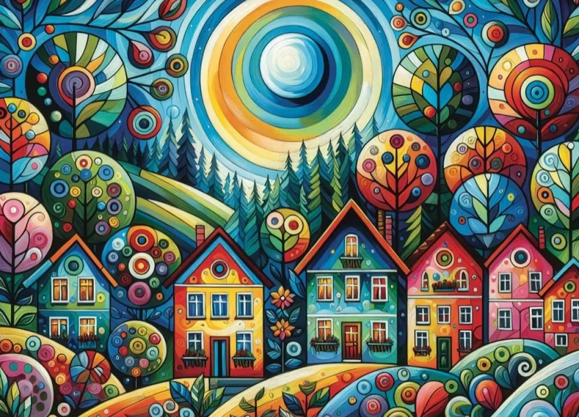 Jacarou – Lovely Colorful Village 1000 Piece Puzzle