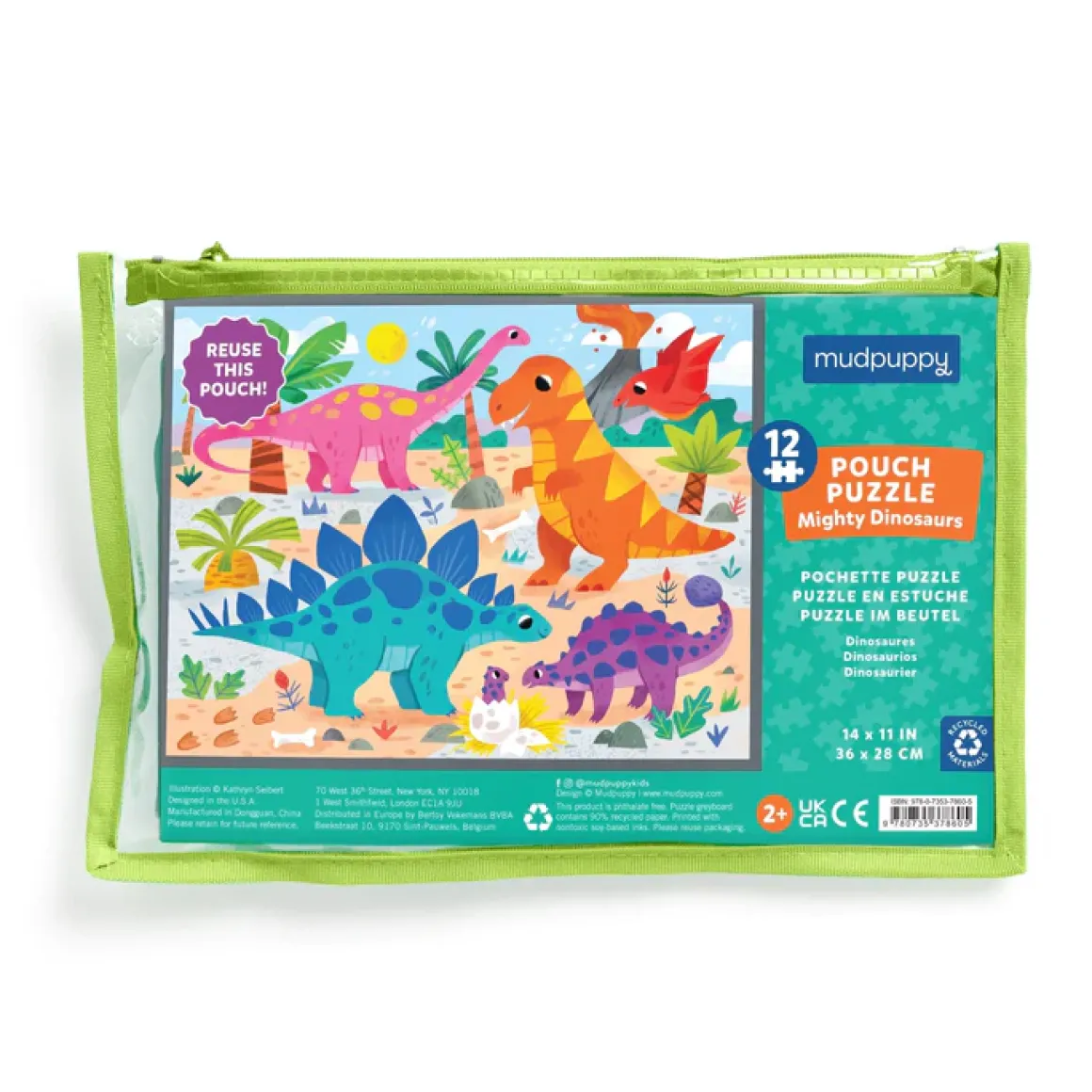 Mudpuppy – Mighty Dinosaurs 12 Piece Pouch Puzzle
