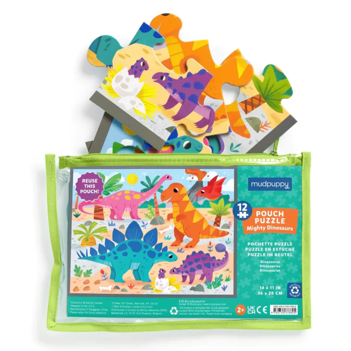 Mudpuppy – Mighty Dinosaurs 12 Piece Pouch Puzzle