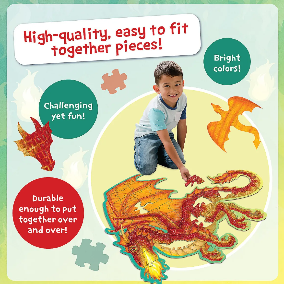Peaceable Kingdom – Dragon 55 Piece Floor Puzzle