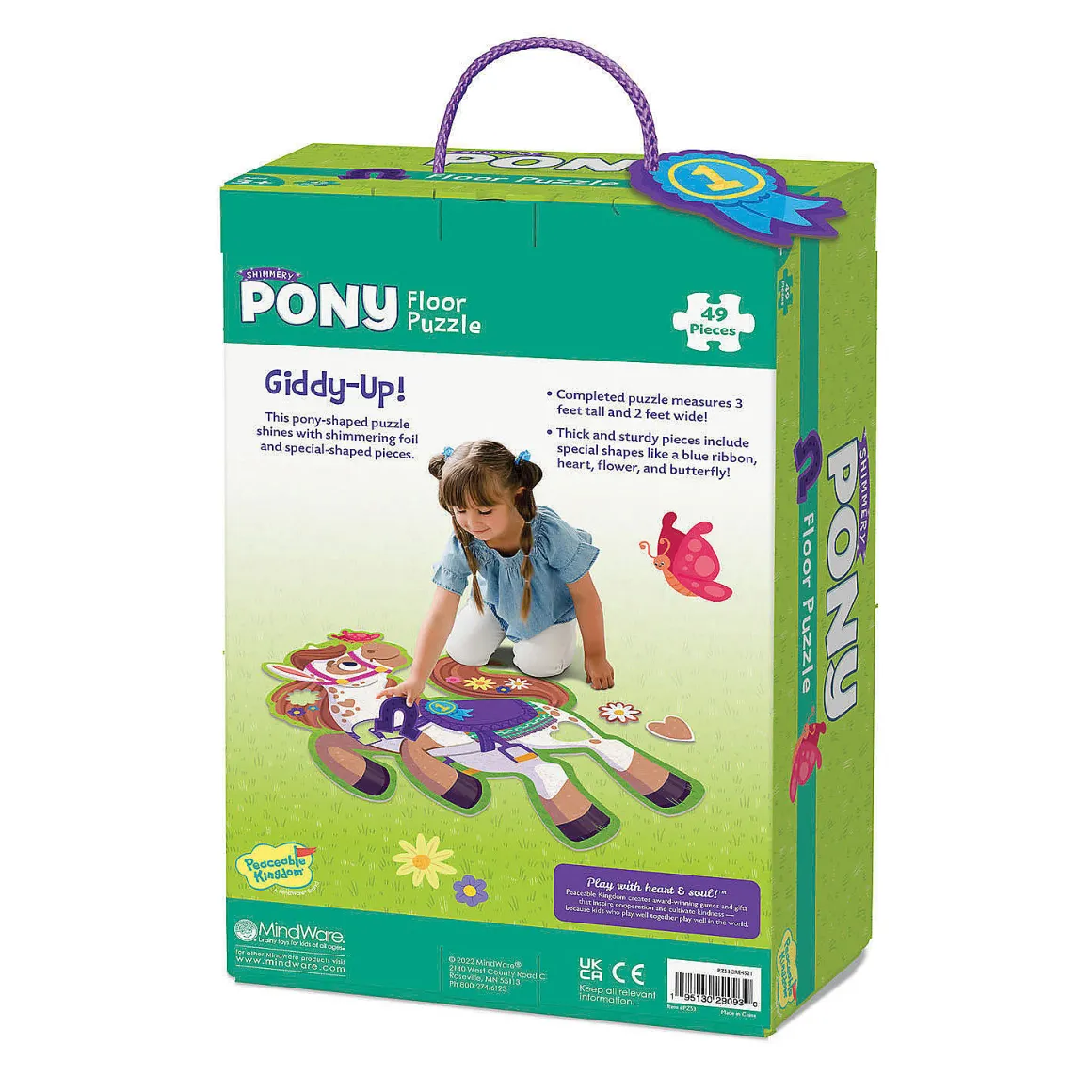 Peaceable Kingdom – Shimmery Pony 41 Piece Floor Puzzle