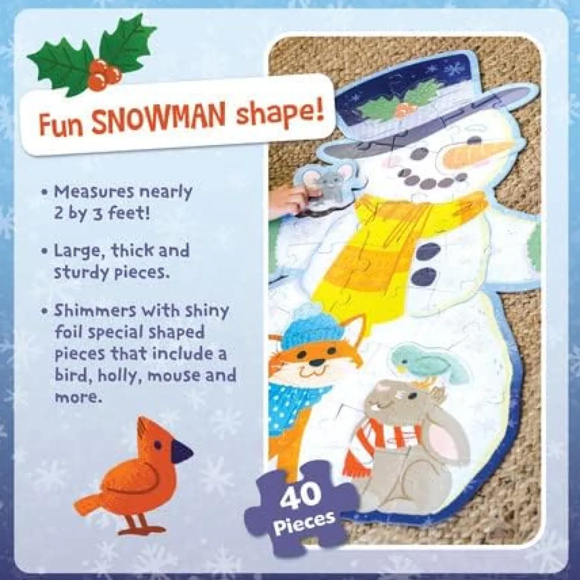 Peaceable Kingdom – Snowman 40 Piece Floor Puzzle