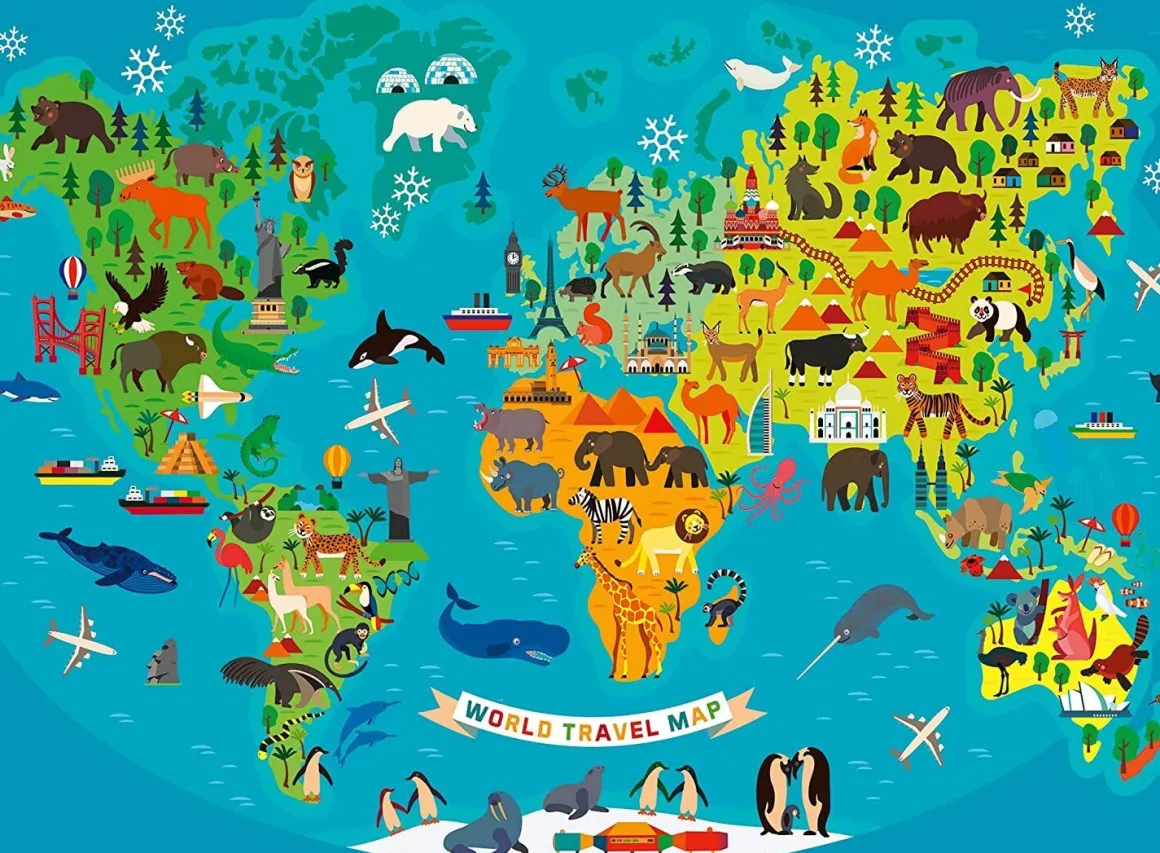 Ravensburger – Animal World Map 150 XXL Piece Puzzle