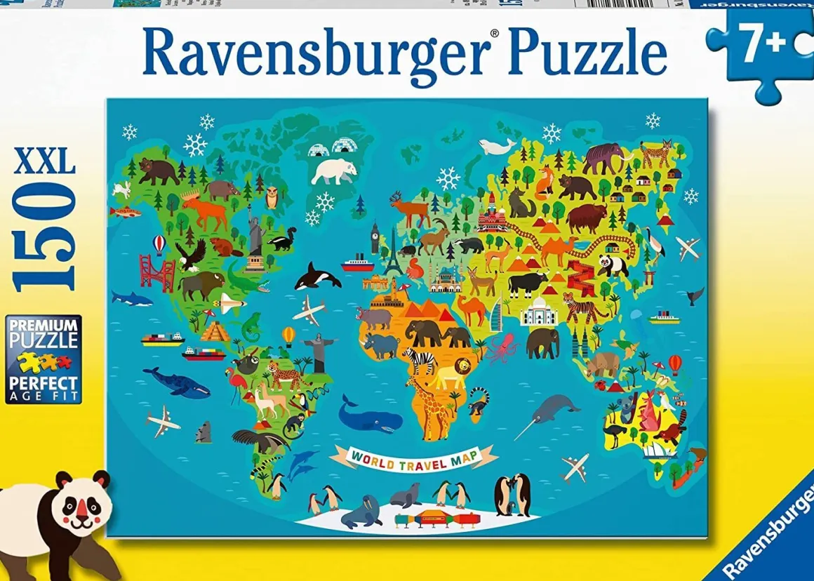 Ravensburger – Animal World Map 150 XXL Piece Puzzle