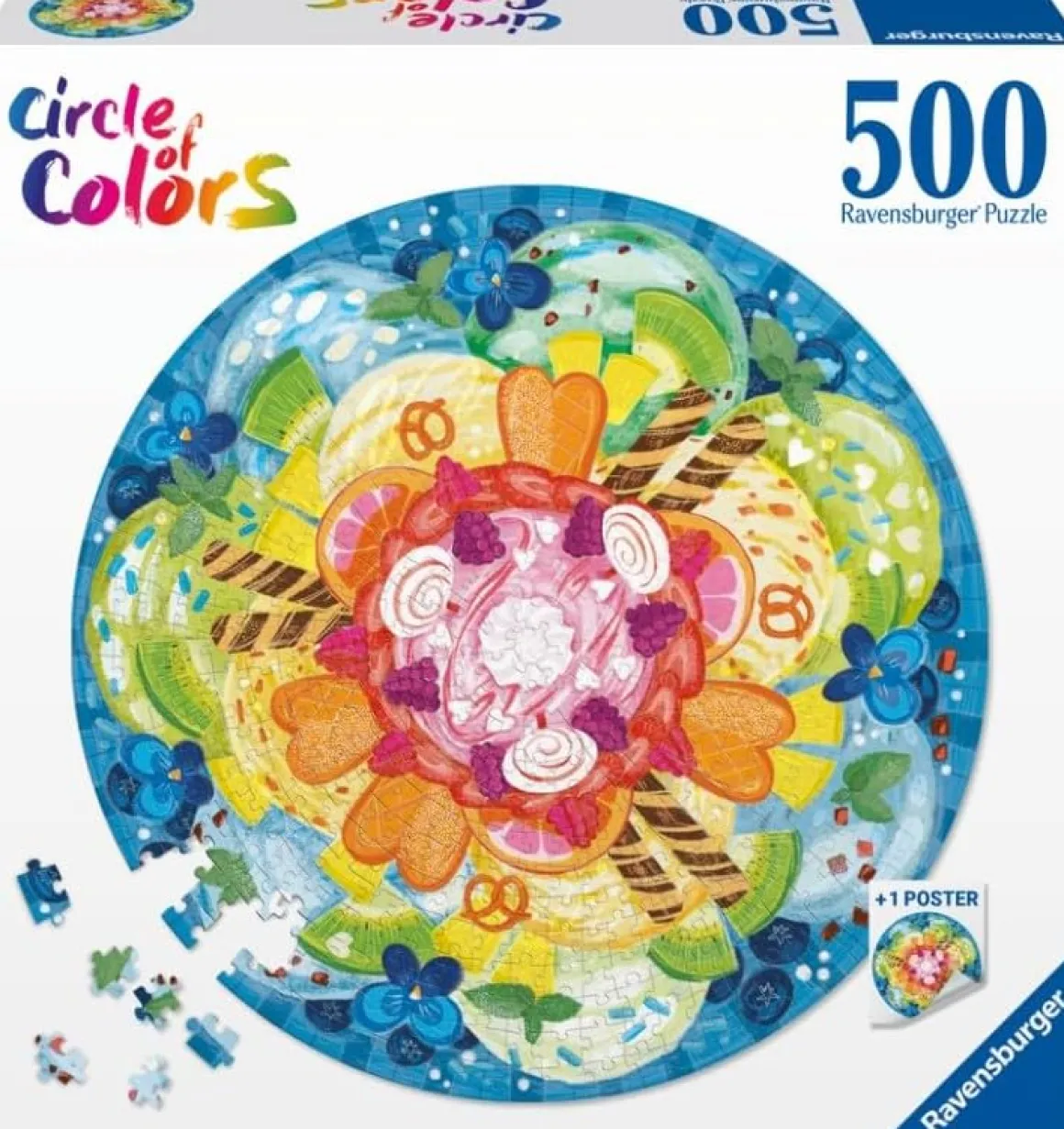 Ravensburger – Circle of Colors Ice Cream, 500 Piece Round Puzzle