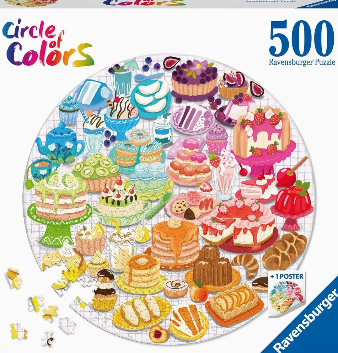 Ravensburger – Circle of Colors Desserts, 500 Piece Round Puzzle