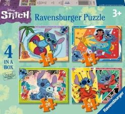 Ravensburger – Disney Stitch, Vacay Mode 4 in a Box Puzzle Set