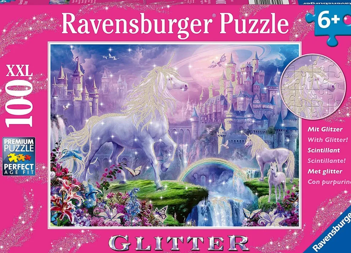 Ravensburger – Glitter Unicorn Kingdom 100 XXL Piece Jigsaw Puzzle
