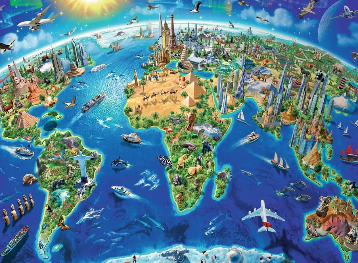 Ravensburger – World Landmarks Map 300 Piece Puzzle