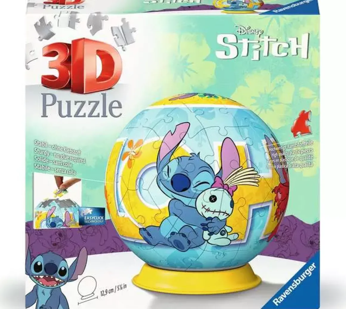 Ravensburger 3D Puzzle Ball, Disney Stitch 72 Pieces