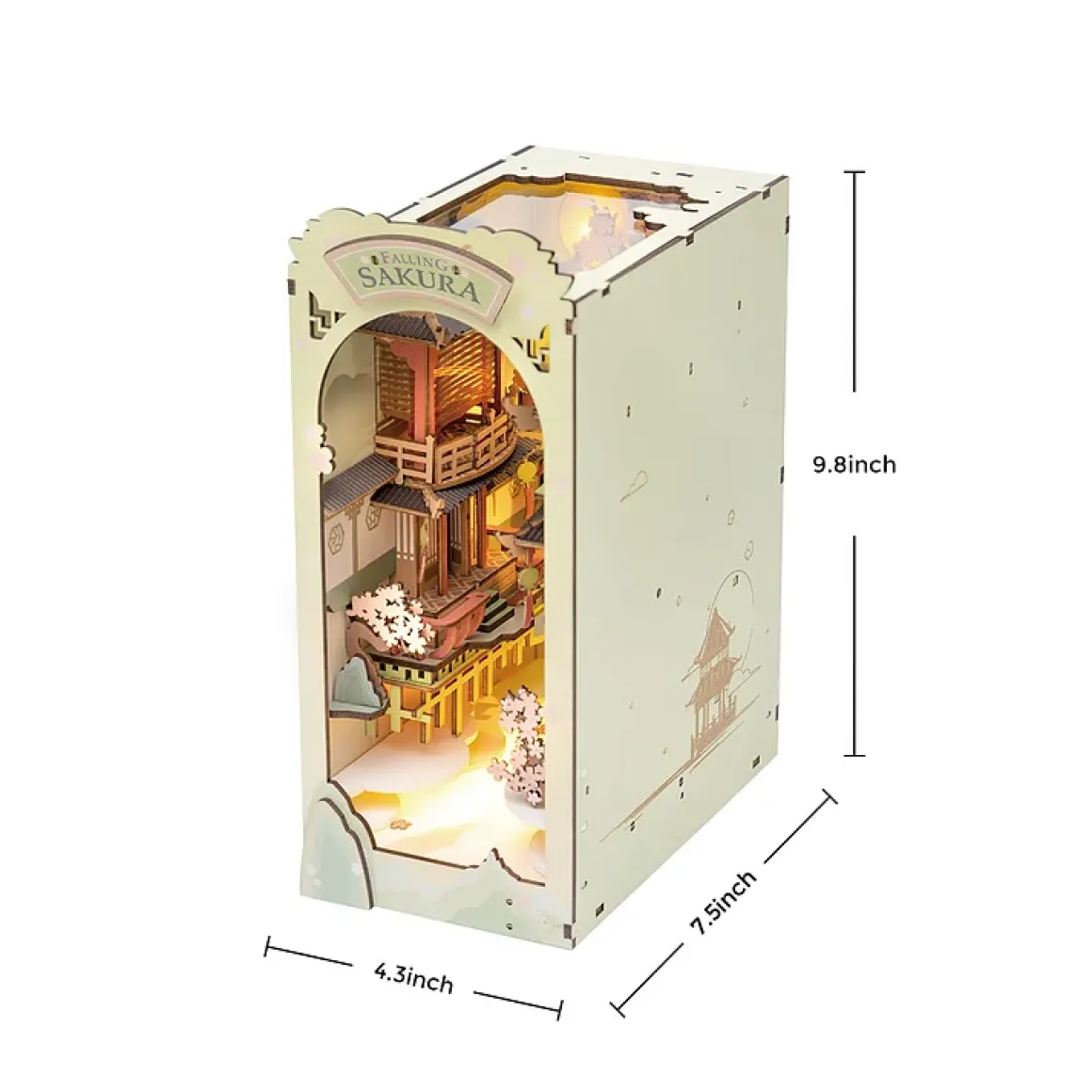 Robotime – DIY Bookends Kit – Falling Sakura