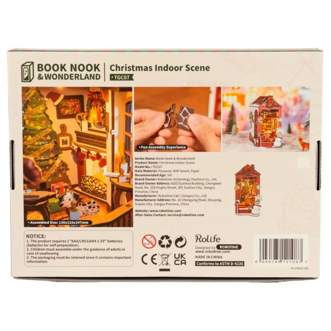 Robotime – DIY Bookends Kit – Christmas Indoor Scene