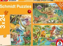 Schmidt- Dinosaur Fun 3 X 24 Piece Puzzle