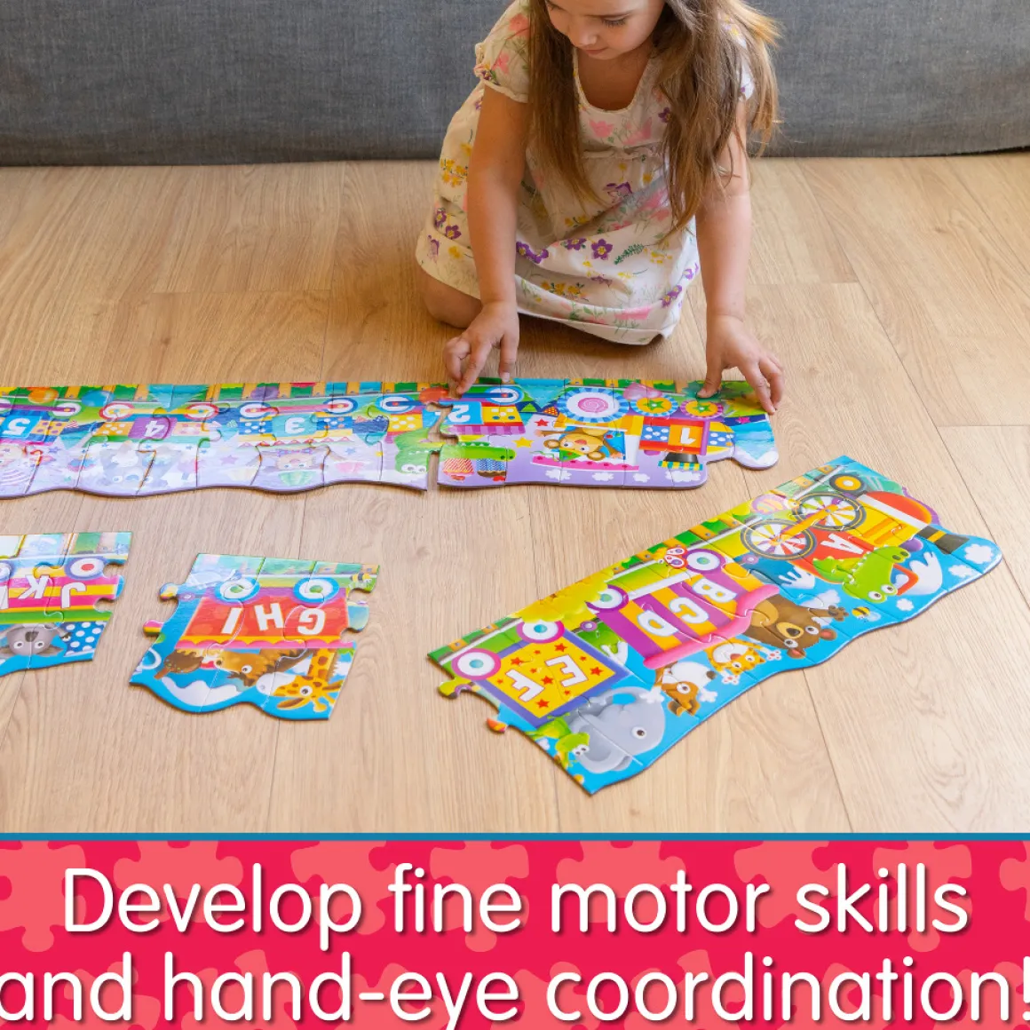 The Learning Journey – Puzzle Doubles – Giant ABC & 123 Train Floor Puzzles